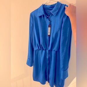 BCBG Long Sleeve Blue Dress